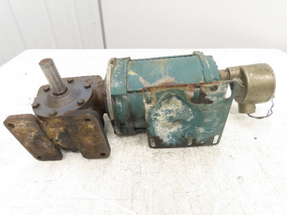 Reliance P56H Gearmotor 30:1 Reducer .33Hp 230/460V 3PH 60 RPM LH Output 56C