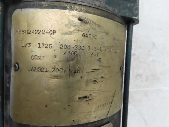 Reliance P56H Gearmotor 30:1 Reducer .33Hp 230/460V 3PH 60 RPM LH Output 56C