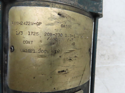 Reliance P56H Gearmotor 30:1 Reducer .33Hp 230/460V 3PH 60 RPM LH Output 56C