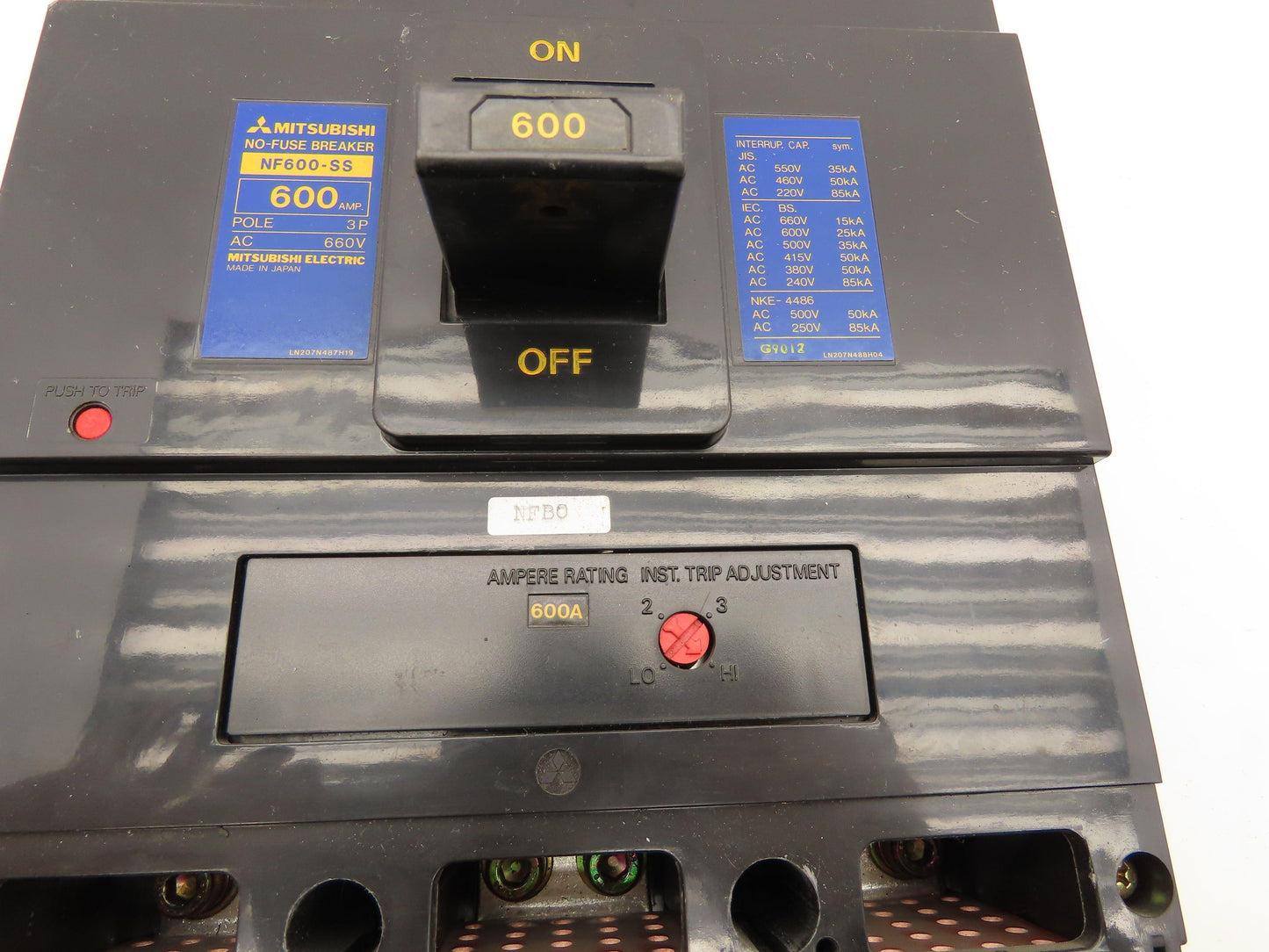 Mitsubishi Electric NF600-SS No-Fuse Circuit Breaker 600A 3P 660V 3Ph