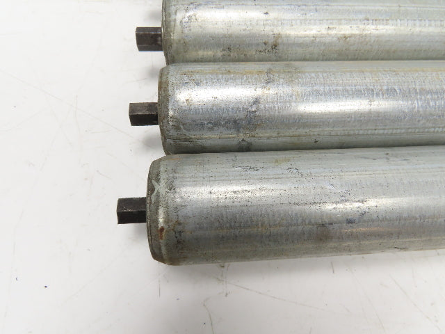 1.9"x 31"BF  Galvanized Steel Gravity Conveyor Roller 7/16" Hex Axle  Lot of 12