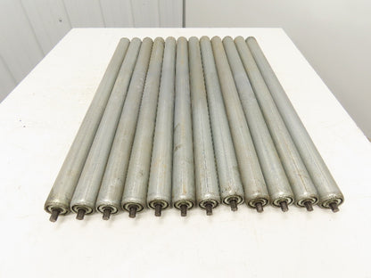1.9"x 31"BF  Galvanized Steel Gravity Conveyor Roller 7/16" Hex Axle  Lot of 12