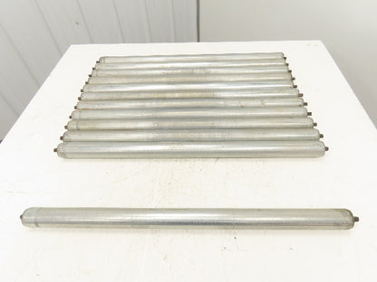 1.9"x 31"BF  Galvanized Steel Gravity Conveyor Roller 7/16" Hex Axle  Lot of 12