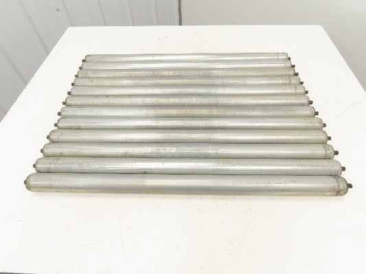 1.9"x 31"BF  Galvanized Steel Gravity Conveyor Roller 7/16" Hex Axle  Lot of 12