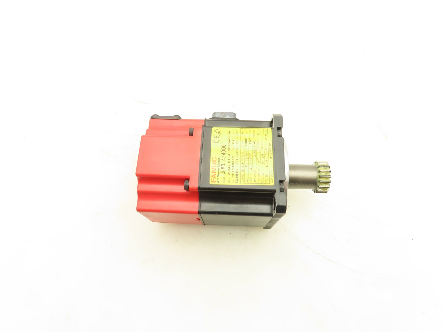 Fanuc A06B-114-B075#0008 AC Servo Motor 0.13kw 4000RPM Encoder A20B-8200-004