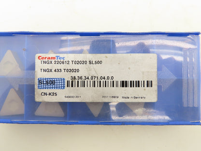 CeramTec TNGX220612T02020SL500 Ceramic Inserts TNGX433T02020 Lot Of 7