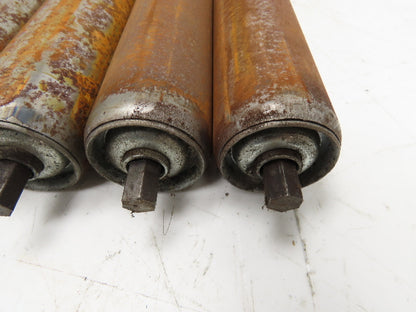 1.9"x 31"BF  Galvanized Steel Gravity Conveyor Roller 7/16" Hex Axle  Lot of 10