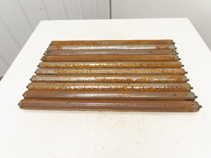 1.9"x 31"BF  Galvanized Steel Gravity Conveyor Roller 7/16" Hex Axle  Lot of 10