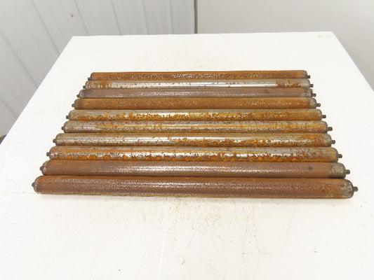 1.9"x 31"BF  Galvanized Steel Gravity Conveyor Roller 7/16" Hex Axle  Lot of 10