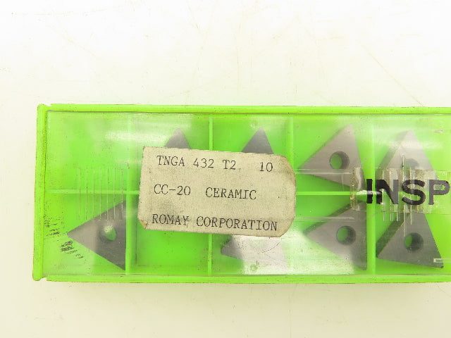 Romay TNGA432T2CC-20 Ceramic Inserts Triangle Style TNGA432 Lot Of 8