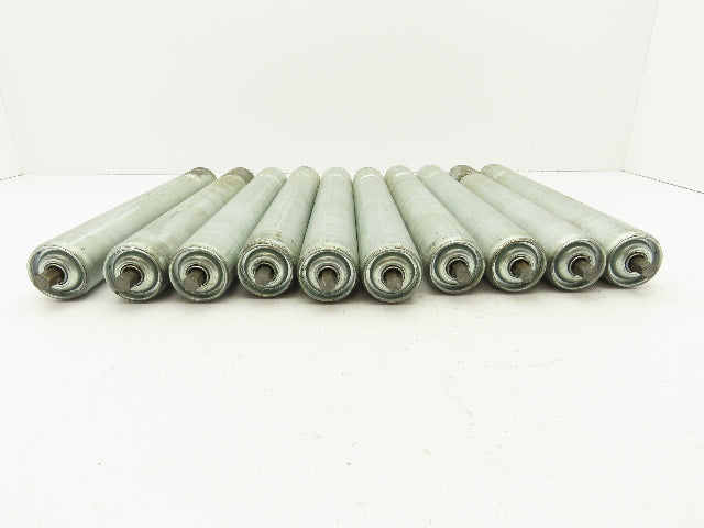 1.9"x 15"BF Single Groove Steel Gravity Conveyor Roller 7/16" Hex Axle Lot of 10