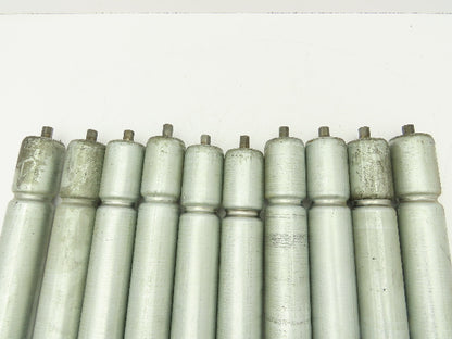 1.9"x 15"BF Single Groove Steel Gravity Conveyor Roller 7/16" Hex Axle Lot of 10