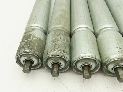 1.9"x 15"BF Single Groove Steel Gravity Conveyor Roller 7/16" Hex Axle Lot of 10