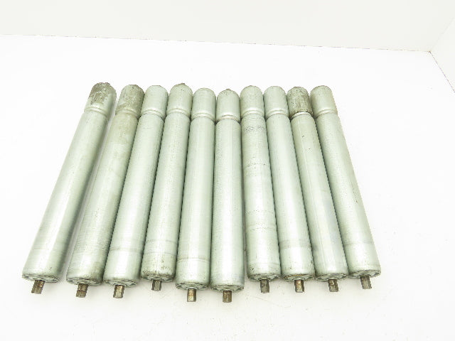 1.9"x 15"BF Single Groove Steel Gravity Conveyor Roller 7/16" Hex Axle Lot of 10
