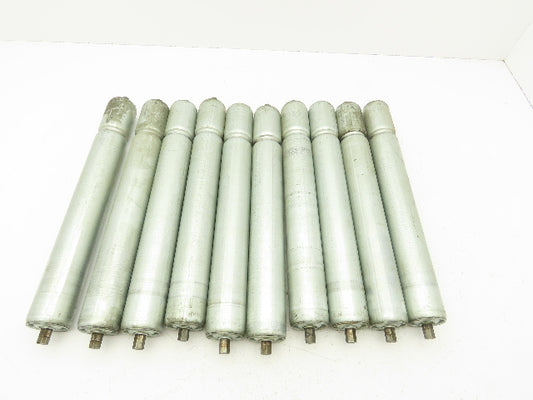 1.9"x 15"BF Single Groove Steel Gravity Conveyor Roller 7/16" Hex Axle Lot of 10