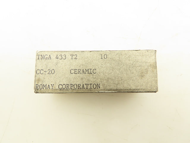 Romay TNGA433T2CC-20 Ceramic Inserts Triangle Style TNGA432 Lot Of 14