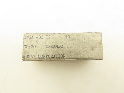 Romay TNGA433T2CC-20 Ceramic Inserts Triangle Style TNGA432 Lot Of 14