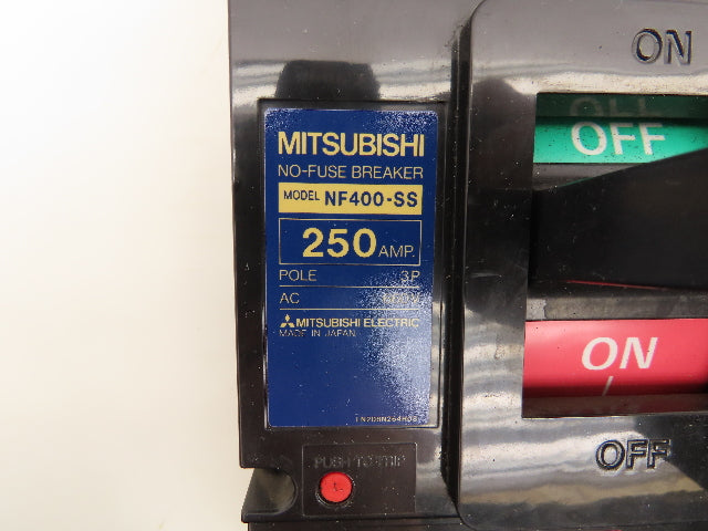 Mitsubishi NF400-SS No-Fuse Circuit Breaker 250A 3 Pole 250 Amp