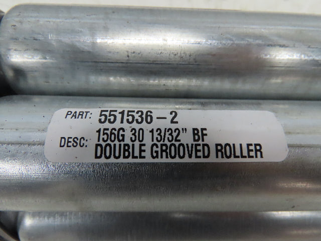 1.5"x 30.4"BF Double Groove Steel Gravity Conveyor Roller 5/16" Axle Lot of 4