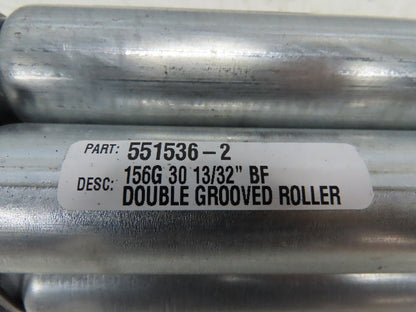 1.5"x 30.4"BF Double Groove Steel Gravity Conveyor Roller 5/16" Axle Lot of 4