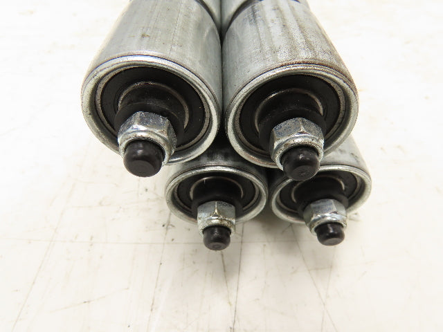 1.5"x 30.4"BF Double Groove Steel Gravity Conveyor Roller 5/16" Axle Lot of 4