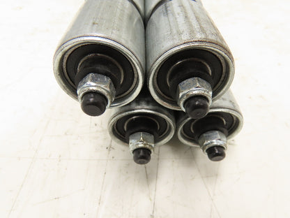1.5"x 30.4"BF Double Groove Steel Gravity Conveyor Roller 5/16" Axle Lot of 4