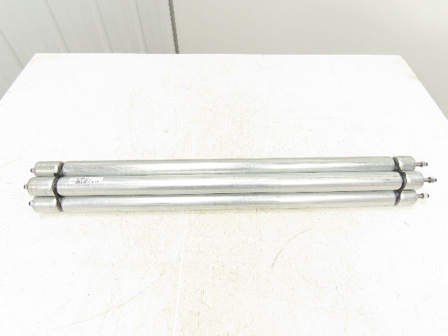 1.5"x 30.4"BF Double Groove Steel Gravity Conveyor Roller 5/16" Axle Lot of 4