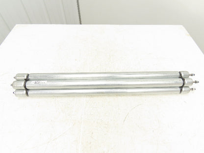 1.5"x 30.4"BF Double Groove Steel Gravity Conveyor Roller 5/16" Axle Lot of 4