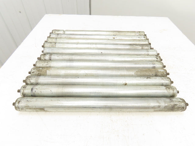 1.9"x 23"BF  Galvanized Steel Gravity Conveyor Roller 7/16" Hex Axle  Lot of 11