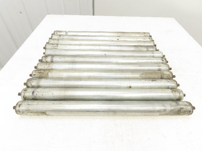 1.9"x 23"BF  Galvanized Steel Gravity Conveyor Roller 7/16" Hex Axle  Lot of 11