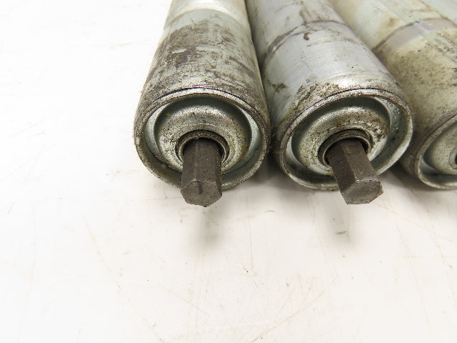 1.9"x 23"BF  Galvanized Steel Gravity Conveyor Roller 7/16" Hex Axle  Lot of 11