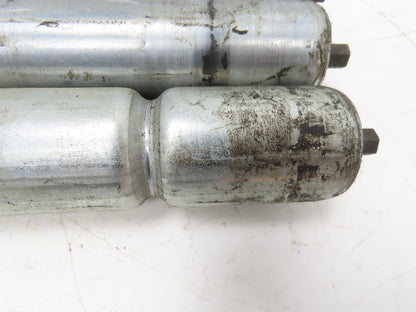 1.9"x 23"BF  Galvanized Steel Gravity Conveyor Roller 7/16" Hex Axle  Lot of 11