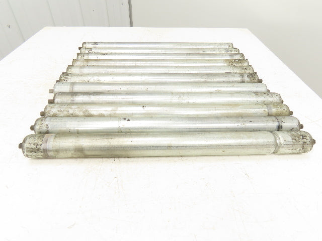 1.9"x 23"BF  Galvanized Steel Gravity Conveyor Roller 7/16" Hex Axle  Lot of 11