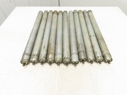 1.9"x 23"BF  Galvanized Steel Gravity Conveyor Roller 7/16" Hex Axle  Lot of 11