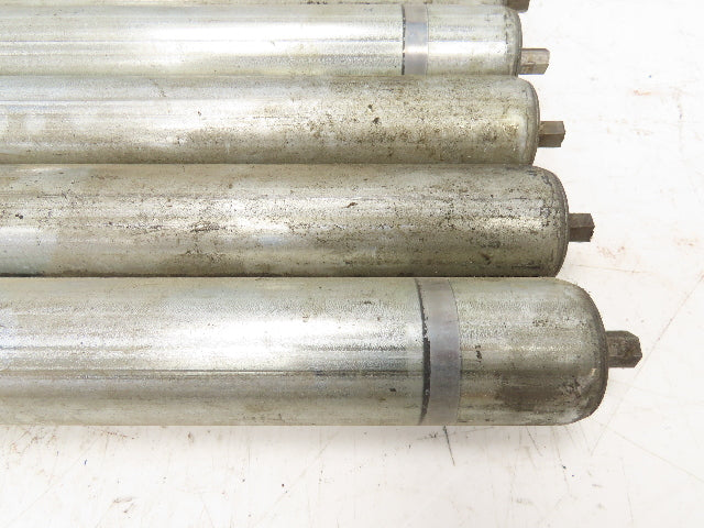 1.9"x 18.5"BF Galvanized Steel Gravity Conveyor Roller 7/16" Hex Axle Lot of 12