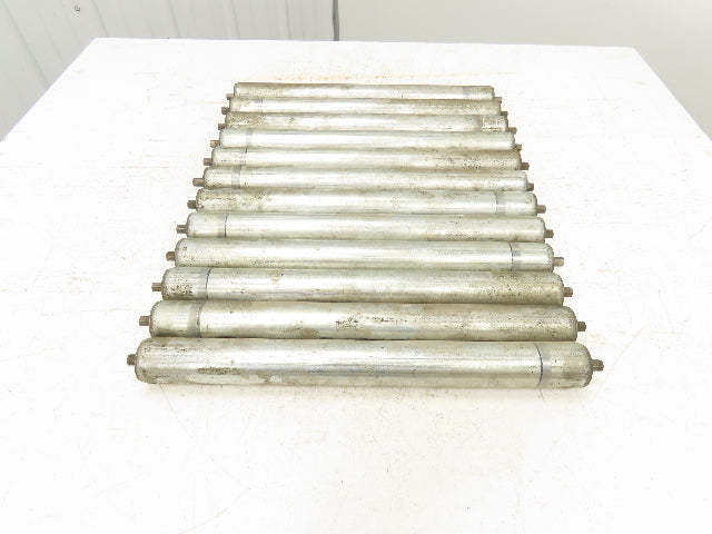 1.9"x 18.5"BF Galvanized Steel Gravity Conveyor Roller 7/16" Hex Axle Lot of 12