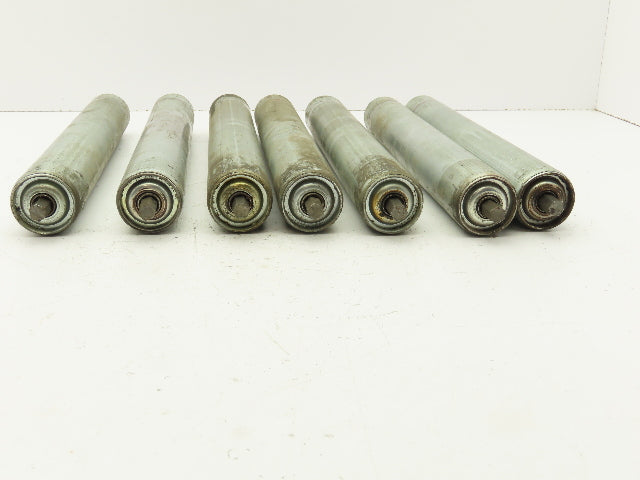 1.9"x 15"BF Galvanized Steel Gravity Conveyor Roller 7/16" Hex Axle  Lot of 7