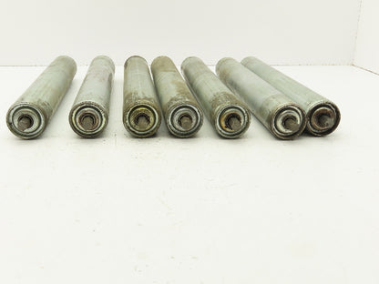 1.9"x 15"BF Galvanized Steel Gravity Conveyor Roller 7/16" Hex Axle  Lot of 7
