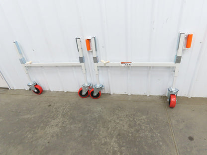 Roach Conveyor Leg Support 30"H x 34"W w/Locking Caster Wheels  Set of 2
