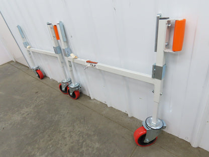 Roach Conveyor Leg Support 30"H x 34"W w/Locking Caster Wheels  Set of 2