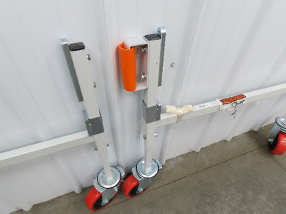 Roach Conveyor Leg Support 30"H x 34"W w/Locking Caster Wheels  Set of 2