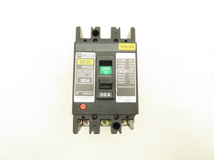 Toshiba SS30 MCCB Circuit Breaker 30A 3 Pole 600V Lot of 2