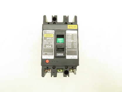 Toshiba SS30 MCCB Circuit Breaker 30A 3 Pole 600V Lot of 2