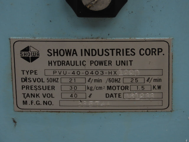 Daikin AKS30 Hydraulic Power Unit Nachi Vane Pump 30L/M 3.5Kg/CM 1.5kw 200V 3Ph