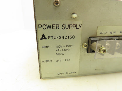 Mitsubishi ETU-24Z150 Power Supply 100-120VAC 500W 24V 15A Output 47-440Hz