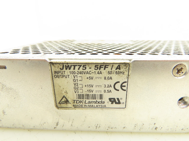 TDK-Lambda JWT75-5FF/A Power Supply 100-240VAC 1.4A Input 5-15V 8A Output