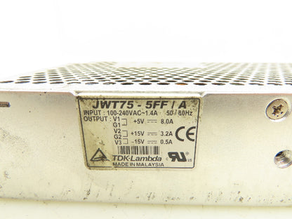 TDK-Lambda JWT75-5FF/A Power Supply 100-240VAC 1.4A Input 5-15V 8A Output