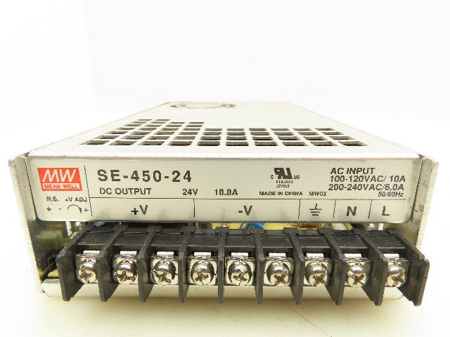 Mean Well SE-450-24 Switching Power Supply 24V 18.8A DC 100-120/200-240VAC 6-10A