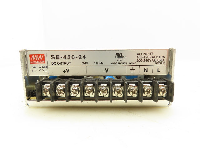 Mean Well SE-450-24 Switching Power Supply 24V 18.8A DC 100-120/200-240VAC 6-10A