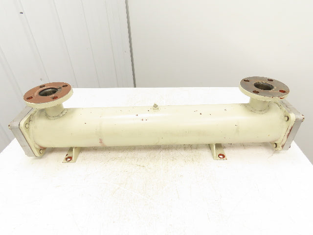 2-Pass Shell & Tube Heat Exchanger Oil Cooler 1.5" NPT x 2" Flanged 39"L